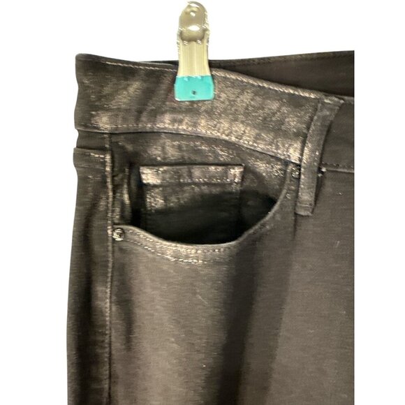 William Rast Black High Rise Metallic Perfect Skinny Jeans Size Juniors 32, EUC - Picture 4 of 9